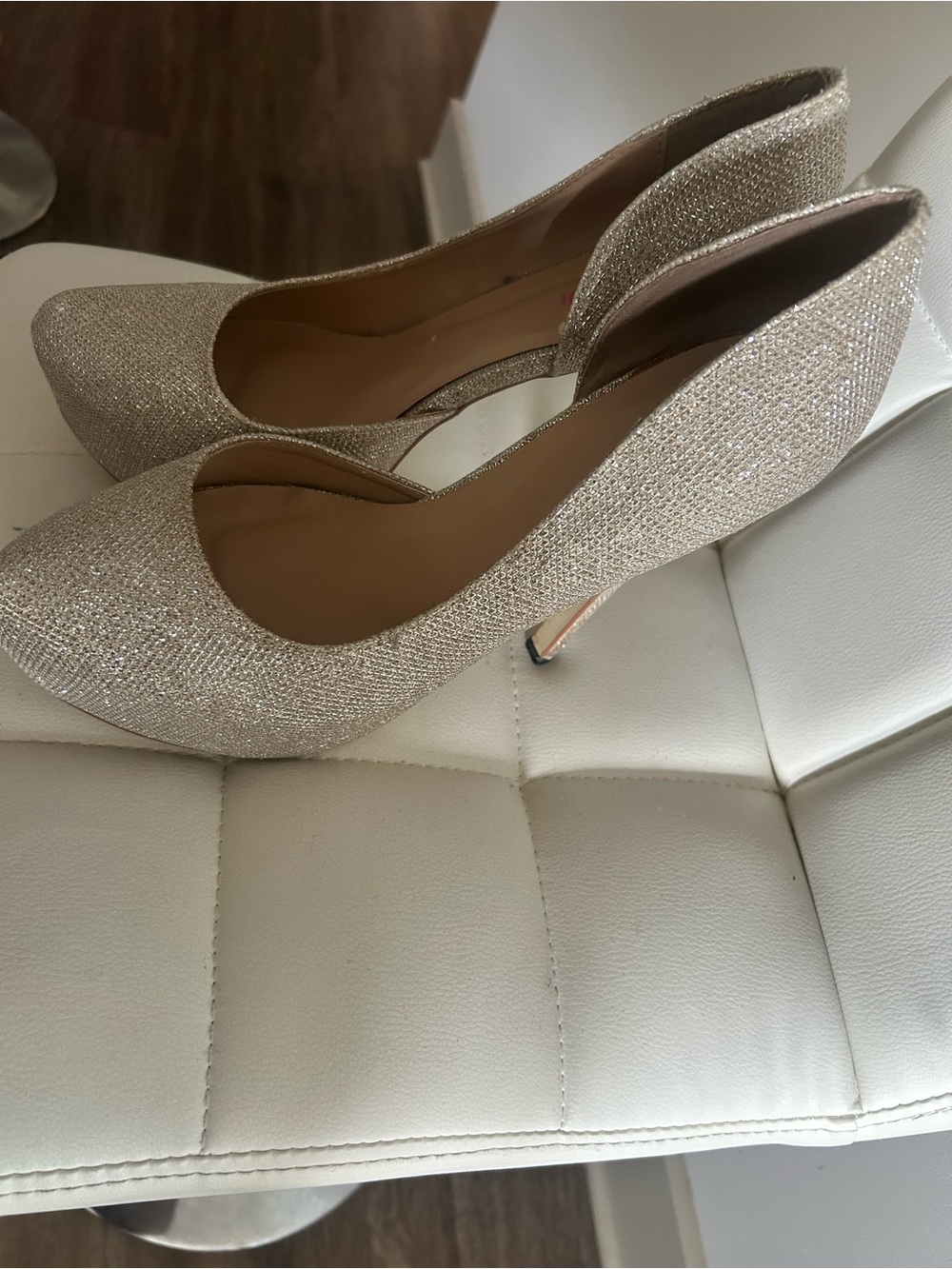 Women's Glitter Champagne High Heel Pumps